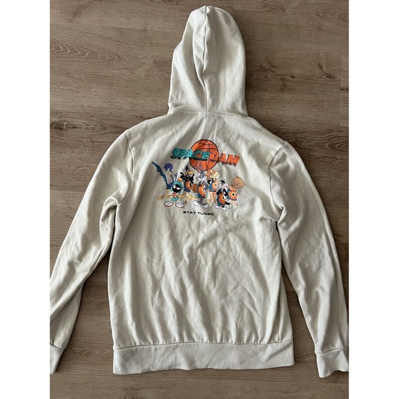 Space Jam Mens Sweatshirt A New Legacy Size Small Tan Long Sleeve Hoodie - Picture 3 of 5